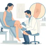 Besenreiser behandeln, medizinische Illustration.