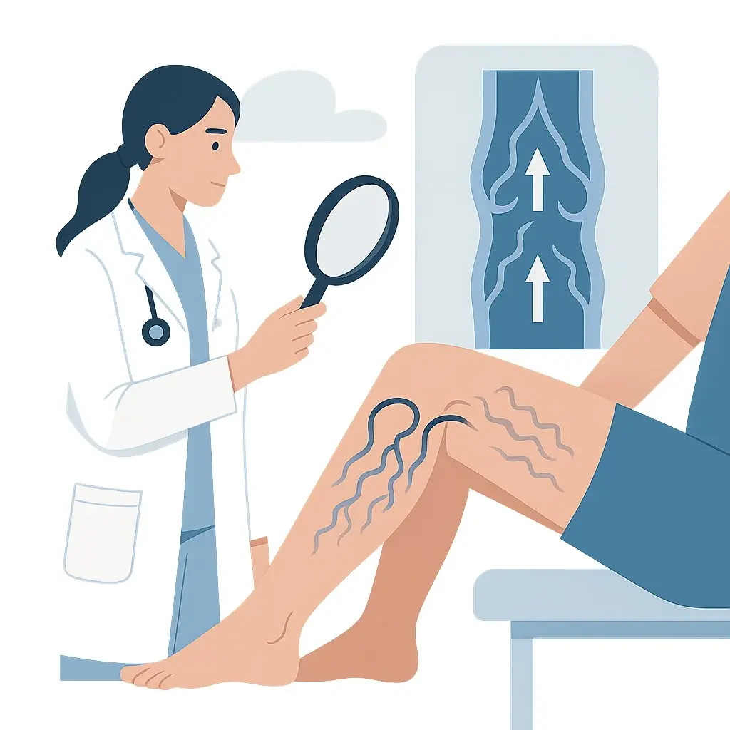 Bild von Krampfadern zur Erkennung.