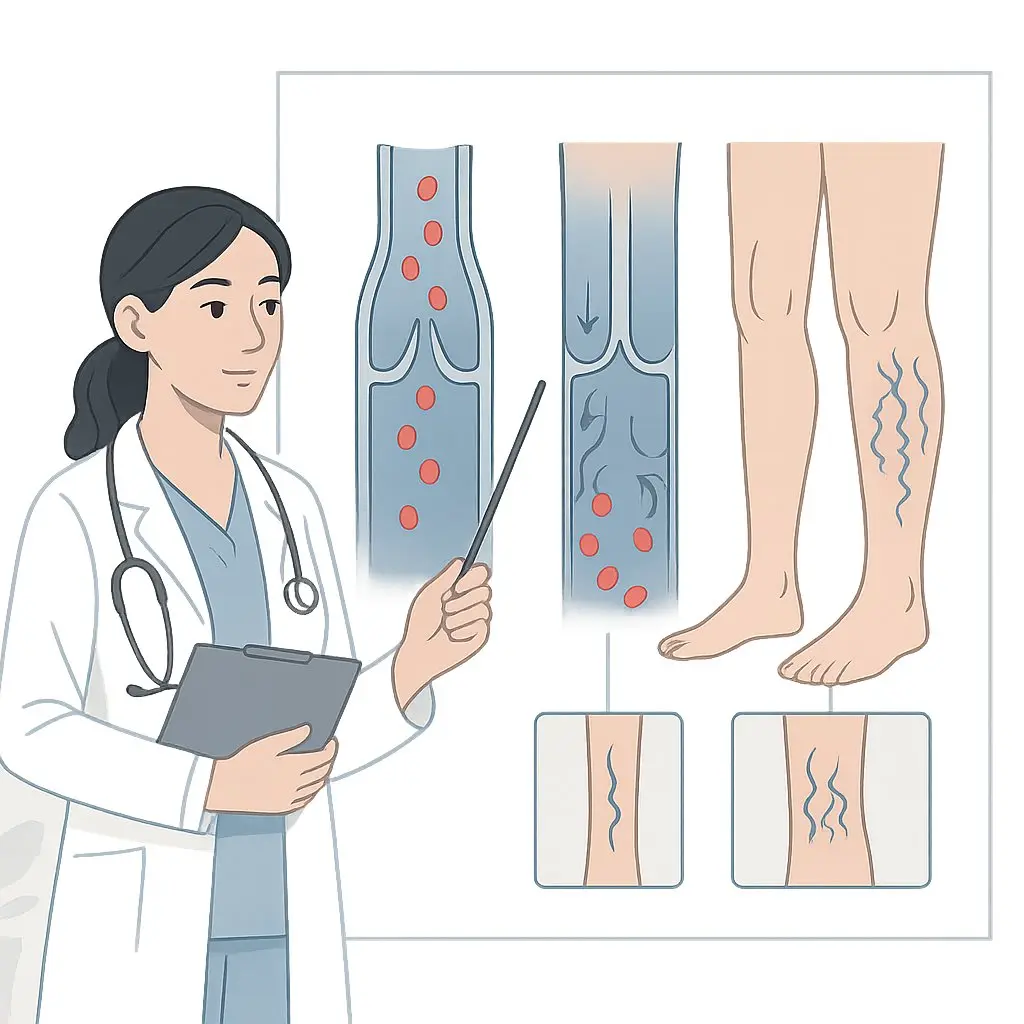 Grafik zur chronischen Venenschwäche und Ursachen.
