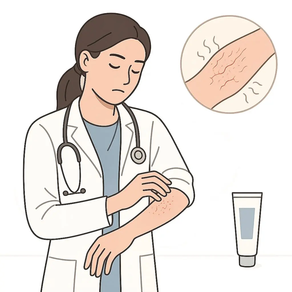 Hautpflege mit Kompressionsstrümpfen.