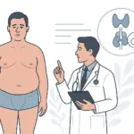 Mann mit Lipödem-Darstellung im Bild.