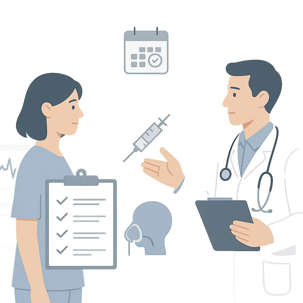 Patient bei der Vorbereitung auf einen Eingriff.