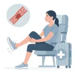 Thromboseprophylaxe bei Reisen visualisiert.