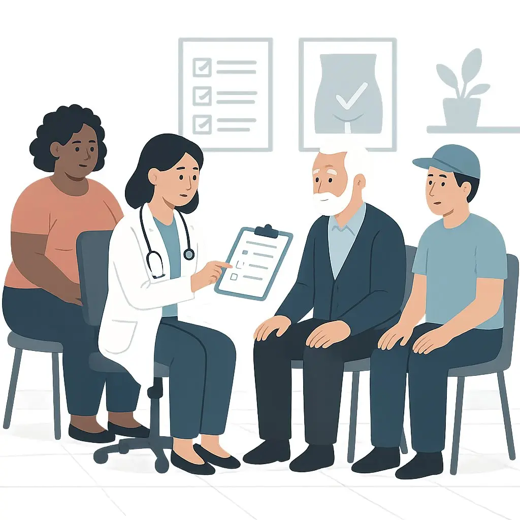 Untersuchung auf Aortenaneurysma empfohlen