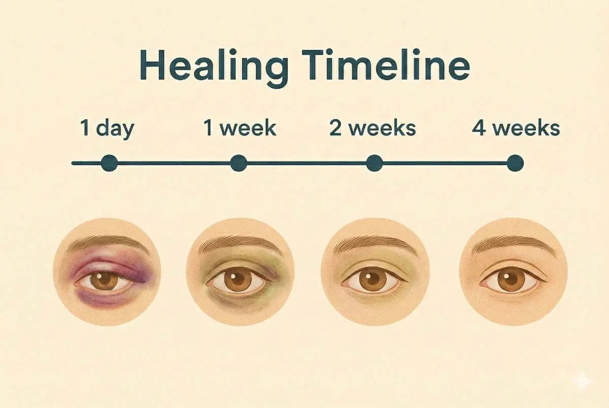 Zeitlicher Verlauf der Heilung nach einer Lidstraffung