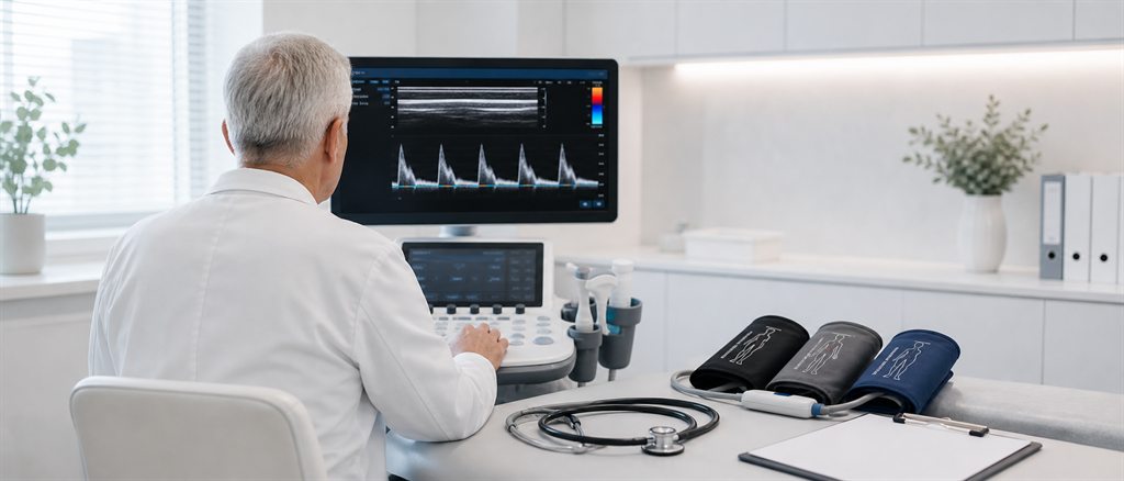 Ärztliche Gefäßdiagnostik mit Duplex-Ultraschall und ABI-Manschetten